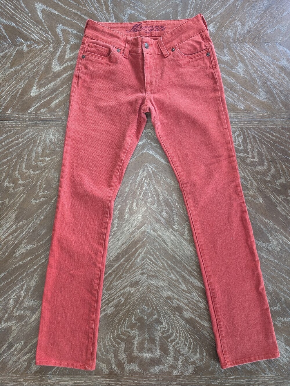 Vintage dELiA*s low-rise straight-leg jeans in coral wash